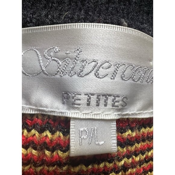 Women’s Vintage Red Plaid Sweater Gold Buttons Shoulder Pads Size Large Petite - Picture 4 of 5